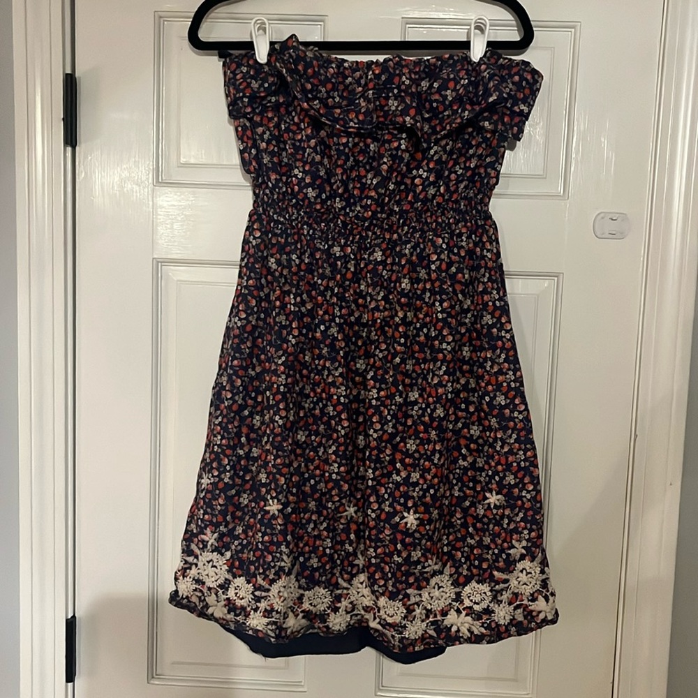 Vintage Torrid! Strapless Country Chic knee length dress.